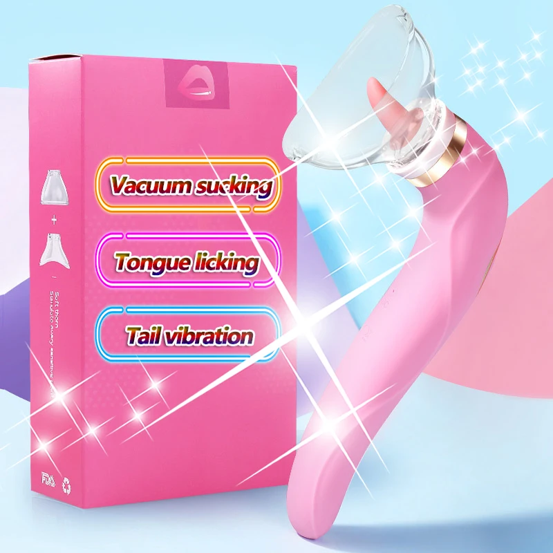 Oral Sex Pussy Sucking Dildo Vibrator Tongue Licking Clitoris Stimulator Nipple Sucking Vibrator Sex Toys for Woman Masturbate 6