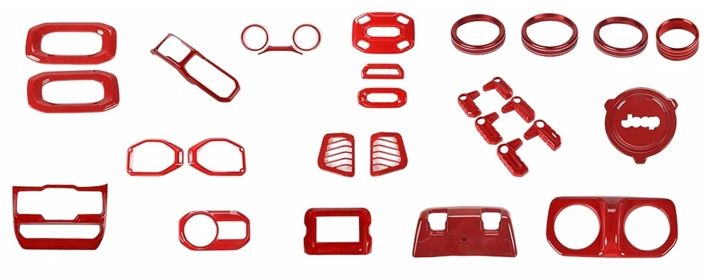 MOPAI интерьерные молдинги, красный набор для украшения салона приборной панели автомобиля, наклейки для Jeep Wrangler JL, аксессуары