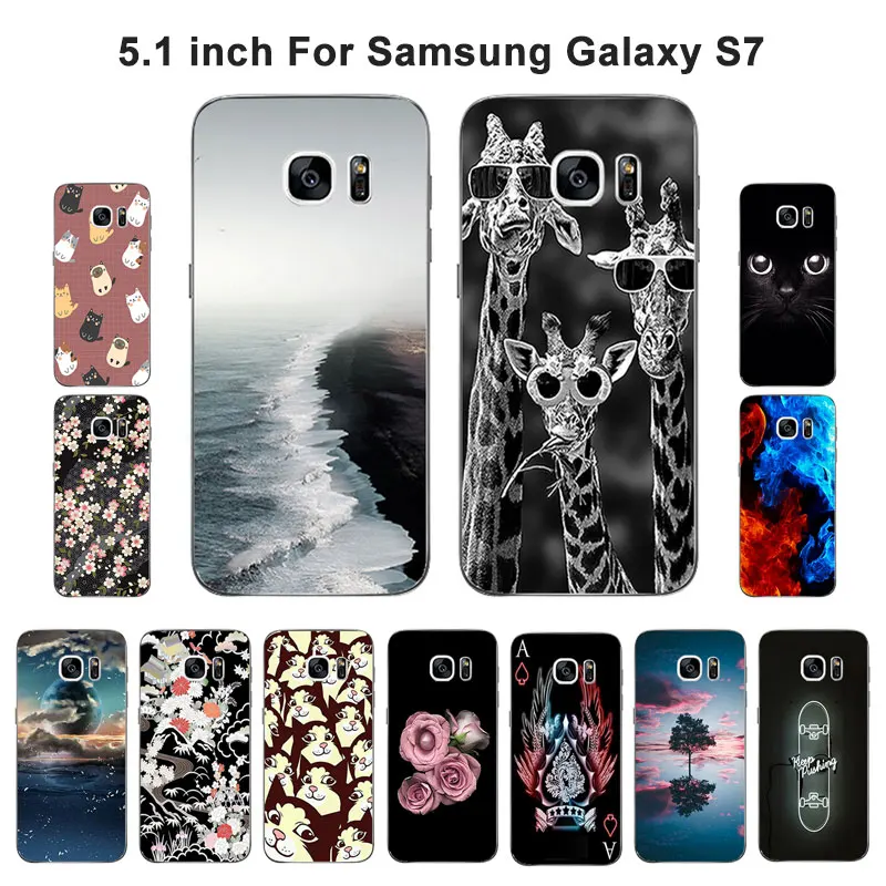 Прозрачный мягкий силиконовый чехол для Galaxy S7 чехлы телефонов матовый Samsung G930 G9308