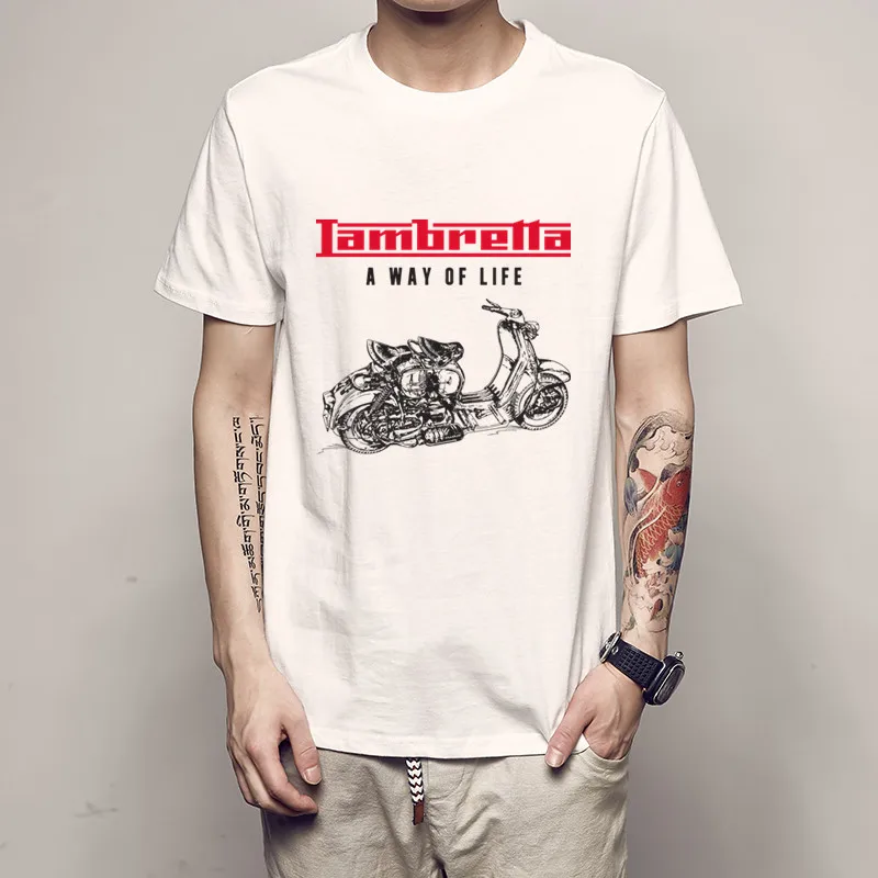 

HIP HOP 2019 New Brand Clothing Mens T-shirt Swag Cotton 3D Print lambretta motorcycle Homme Fitness Camisetas HipHop tshirt Men