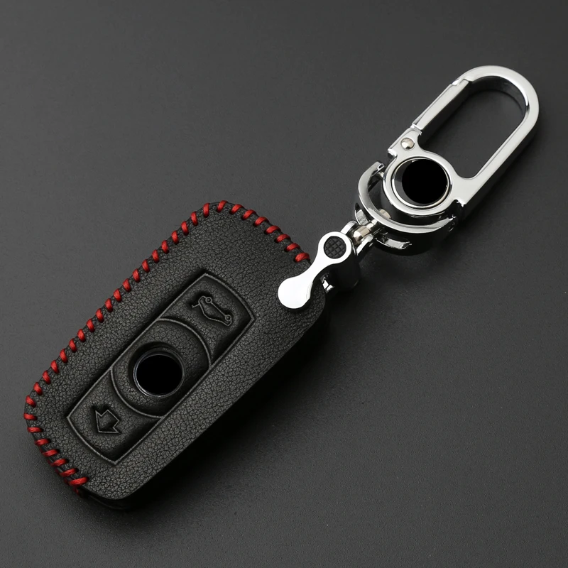 

Leather Car Key Fob Case Cover Suitable For BMW E90 E60 E70 E87 1 3 5 6 Series X1 X5 X6 Z4 Car styling Accessories