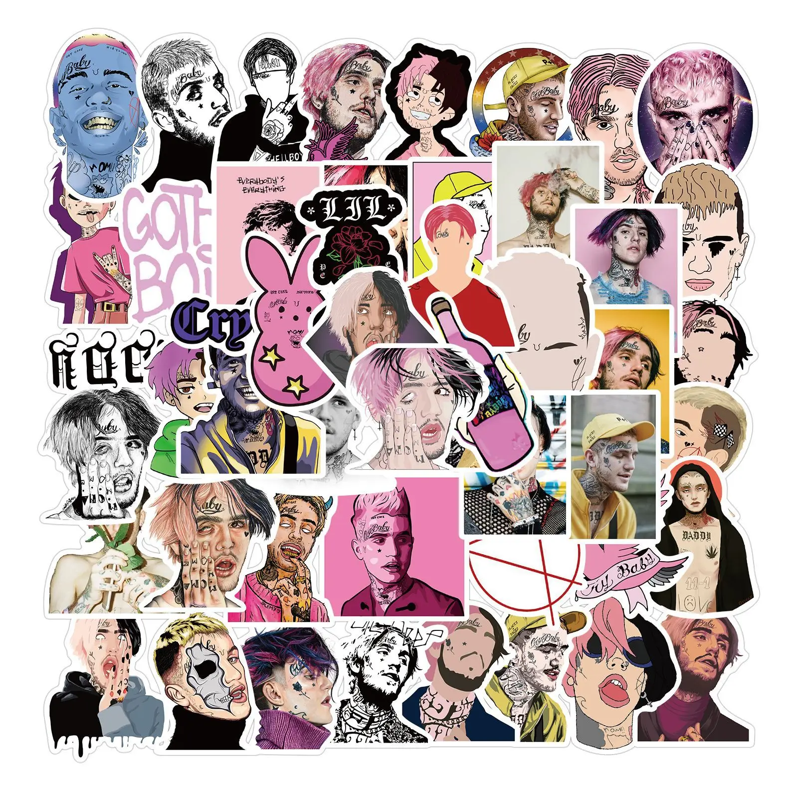 Водостойкий стикер Lil Peep Graffiti для чемодана на холодильник скейтборд мобильный
