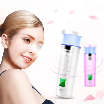 

3 IN 1 Mini Facial Stemer Cool Steamers Vapour Cordless Digital Electric Home Ion Facial Steamer with Skin Alanyzer