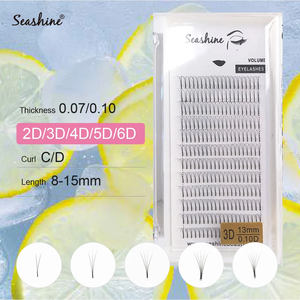 Seashine Long Stem Premade Russian Volume Fans Lashes Extension Makeup Faux Mink Pre Made volume fans Eyelash Extensions seashine premade volume fans 3d 4d 5d 6d lash russian volume eyelash extensions faux mink pre made lashes extension