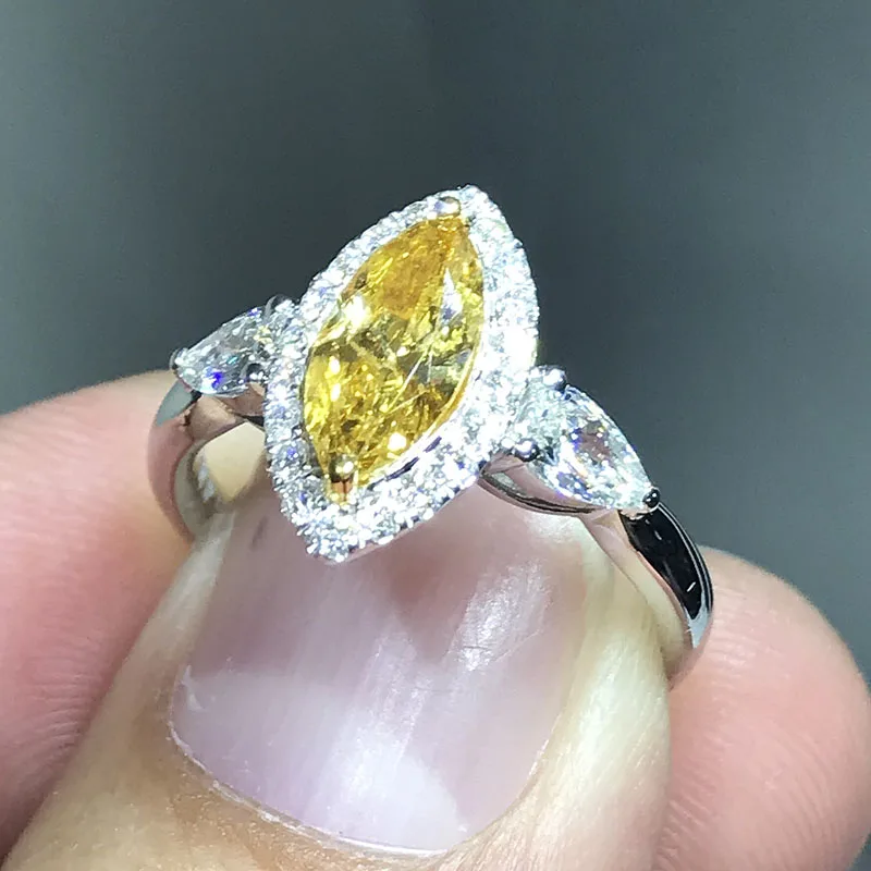 

18K goldr ring 1.4ct D VVS moissanite ring Engagement&Wedding Jewellery with certificate