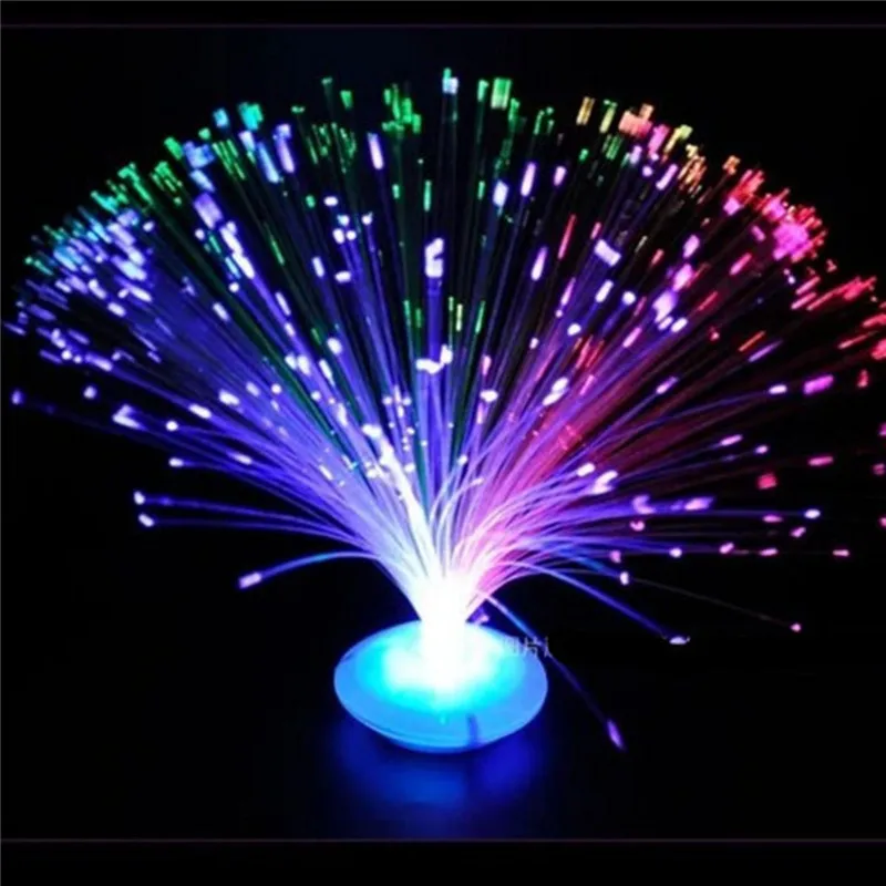 1PC Novelty Color Changing LED Fiber Optic Night Light Lamp Stand Decor Children Christmas Gift night lamp For Party