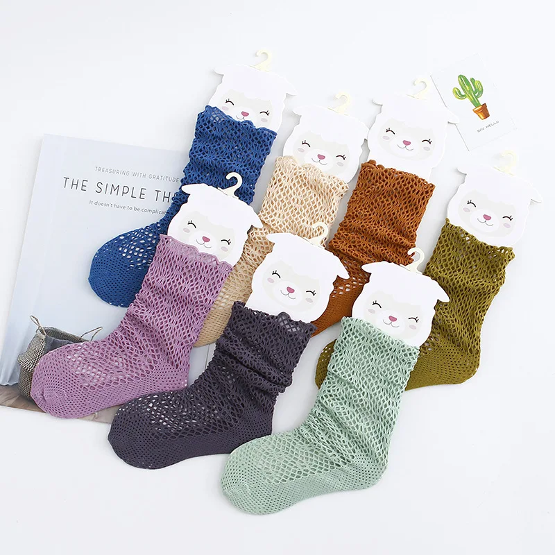 

2019 Spring And Summer Thin Children's Socks Tube Socks Mesh Breathable Hollow out Girls Baby Tube Socks