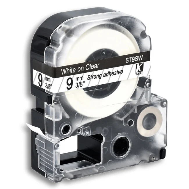 CIDY 1 шт. 9 мм черный на белом SS9KW/LC-3WBN LC-3WBN9 LC 3WBN лента для kingjim/epson Для LW300 LW400 с Заводской ценой - Цвет: white on clear