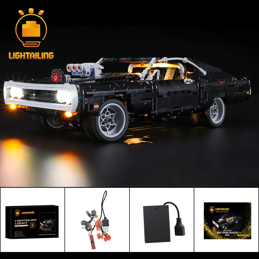 

LIGHTAILING LED Light Kit For 42111 Technic Dom's Dodge Charger Toys Building Blocks Lighting Set ONLY