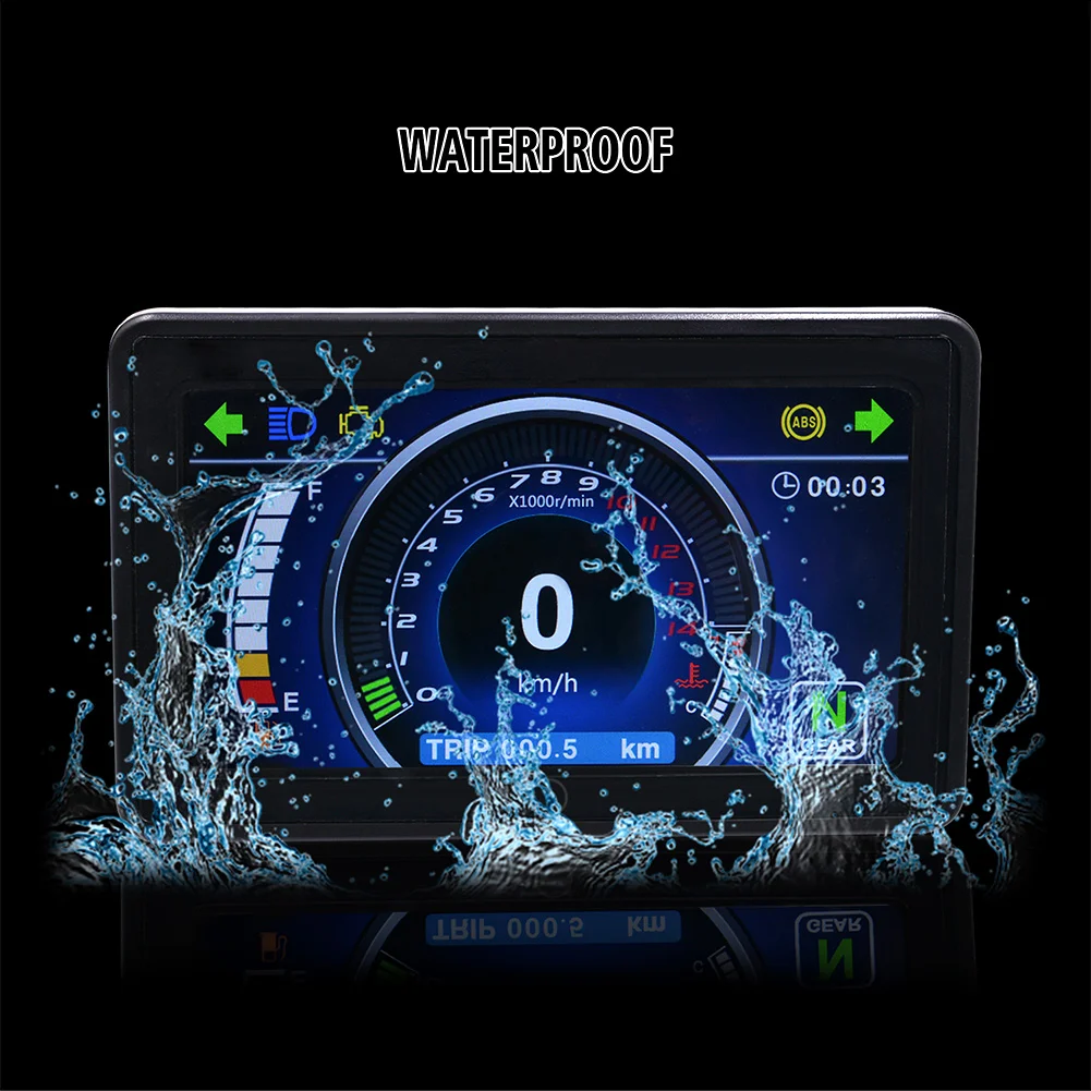 

New Motorcycle LCD Speed Meter Waterproof Tachometer Odometer Multifunction Touching