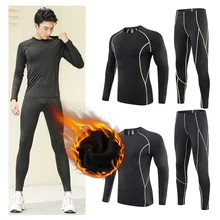

Men's Thermal Underwear Set Quick-Drying Tight Sportswear Running Basketball Shirt + Pants Base Underwear Long Sleeve Tracksuit