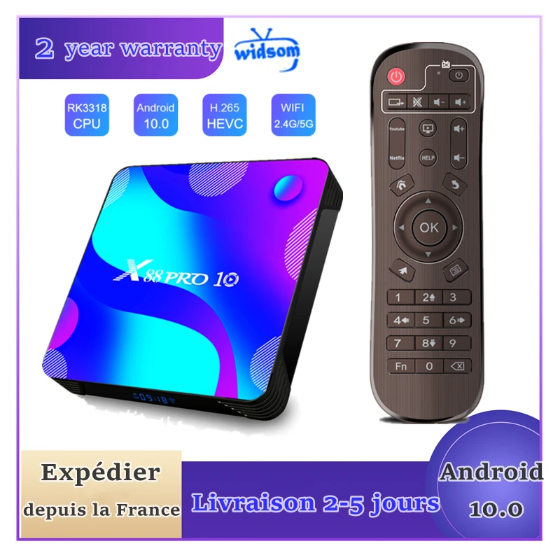 Новинка ТВ-приставка X88 PRO Ip Android tv 10 0 дюйма RK3318 5G 2 ГБ 16 4k M3u Смарт Neo OXY TV Франция
