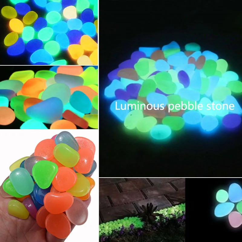 10/50pcs Luminous Glowing Stones for Table Walkways Garden Path
