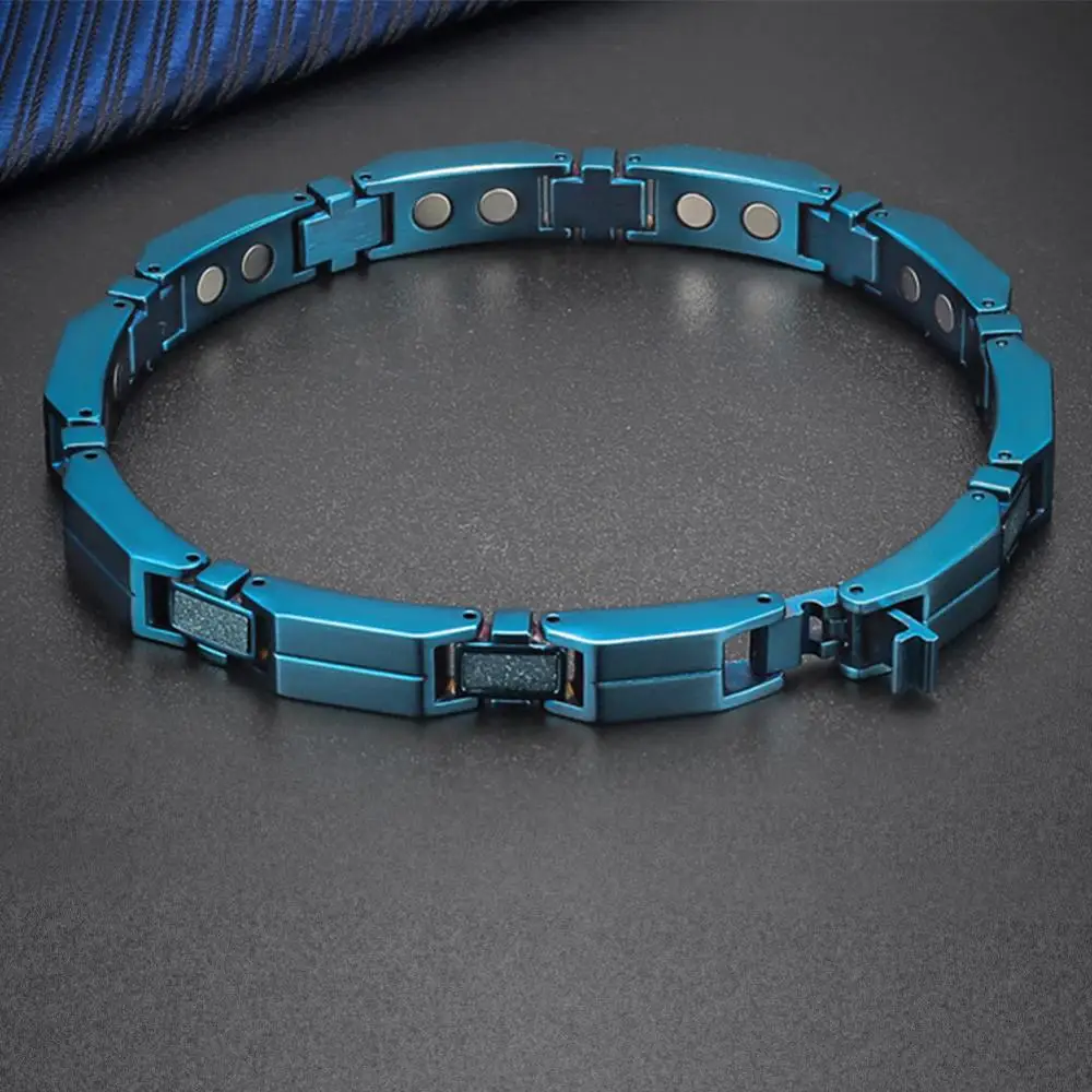 JFUME магнитный терапевтический браслет для мужчин облегчение боли при артрите и запястном туннеле регулируемый синий