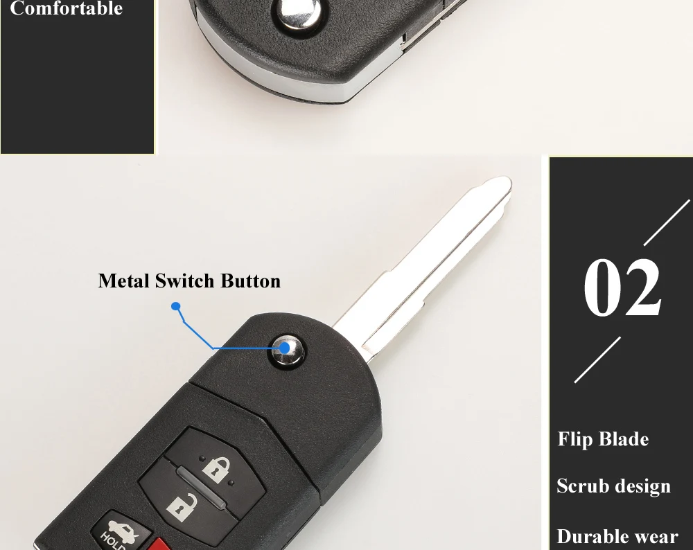 Keyforkess 10 pz/lotto 3/4 Bottoni di Vibrazione Pieghevole Chiave A Distanza Borsette Auto Caso Della Copertura Fob Per Mazda 3 5 6 CX5 CX7 CX9 RX8 - H4064fe61713244ab90630747e2ed26d85