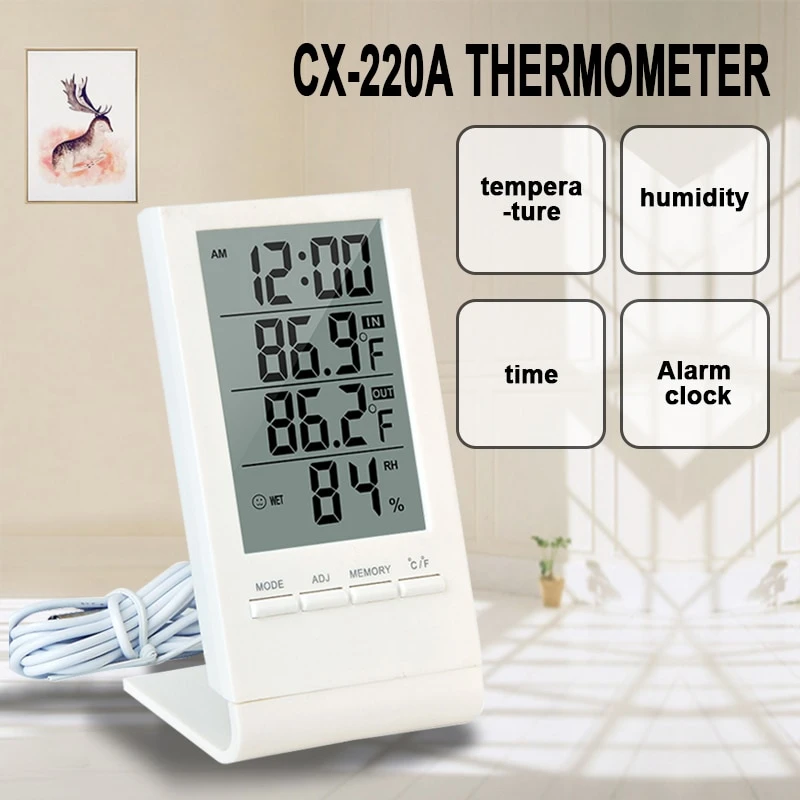 ledematen Planeet Pelgrim Digitale Lcd Indoor Thermometer Hygrometer Wekker Kalender Weerstation  Bureauklok Temperatuur Meter Barometer - Thermometer Hygrometer - AliExpress