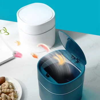 

Desktop Waste Bin With Push Button Lid Multifunctional Trash Can Home Desktop Ashcan Litter Trash Little Tabletop Trash Box
