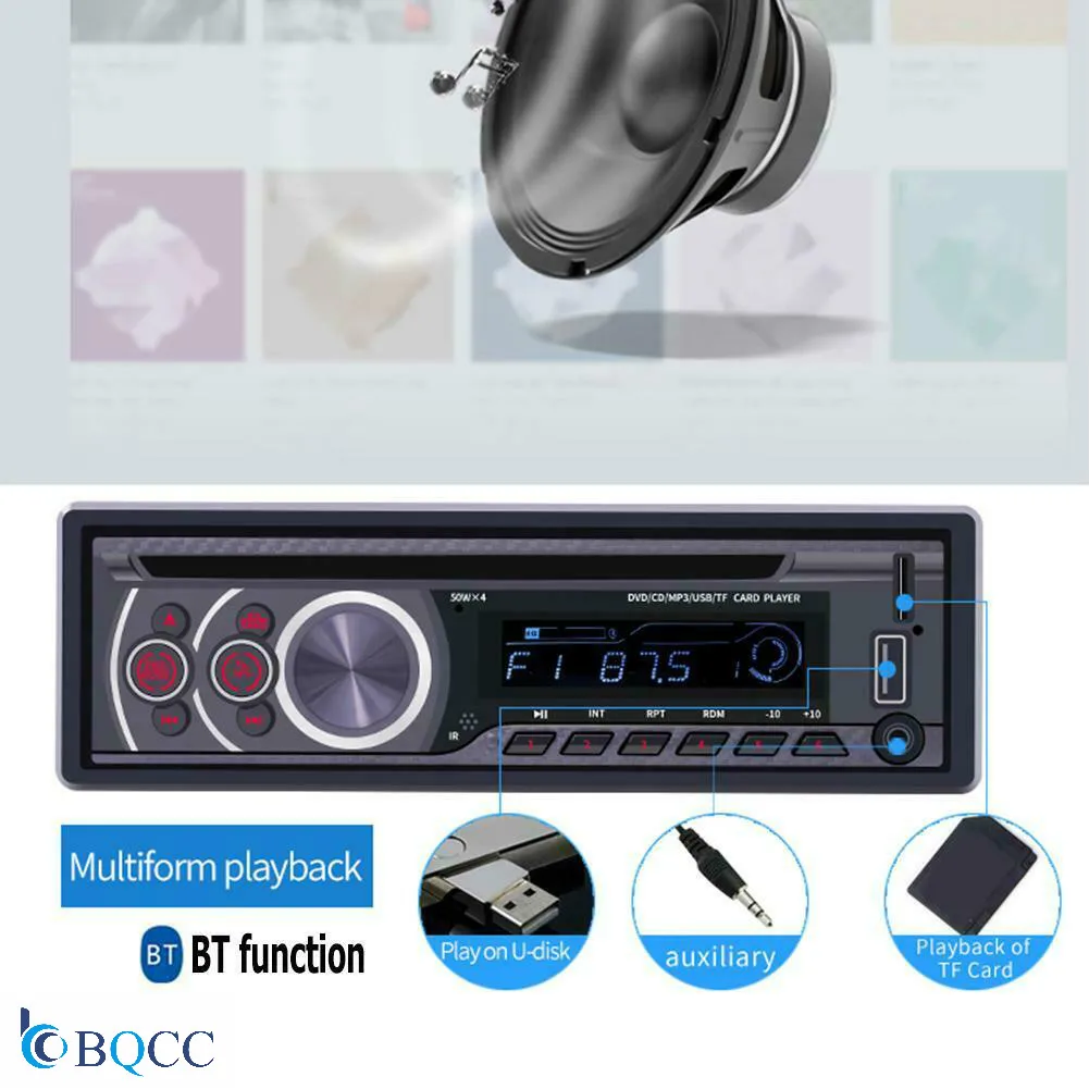 Автомобильный Радио Стерео DVD CD плеер MP3 USB/FM/AUX In-Dash bluetooth-гарнитура 1 Din 12V