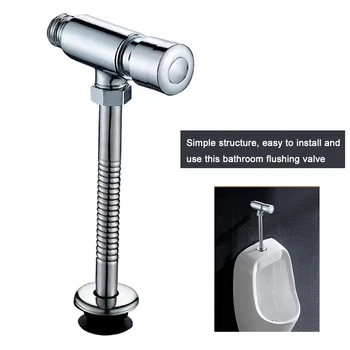 

Multifunction Zinc Alloy Durable Urinal Flush Valve Hand Pressing Bathroom Toilet Home Practical Easy Install Manual Office
