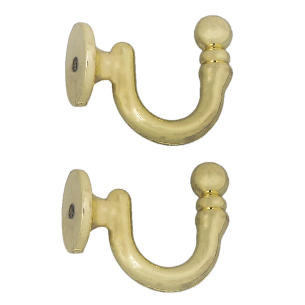 2pcs Metal Curtain Tieback Hooks Holders Multifunctional Wall Door Hangers