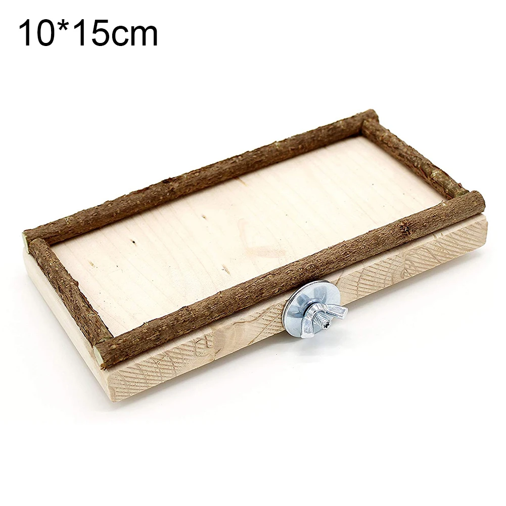 Hot sales!Pet Bird Parrot Wooden Standing Platform Perch Board Cage Hanging Molar Chew Toy