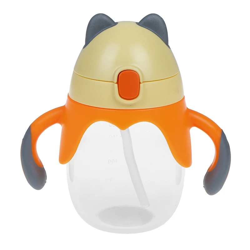 Новая 250 мл детская бутылочка для кормления, милая портативная детская бутылочка с соломенной чашкой, стакан для пеших прогулок, чашка с ручкой