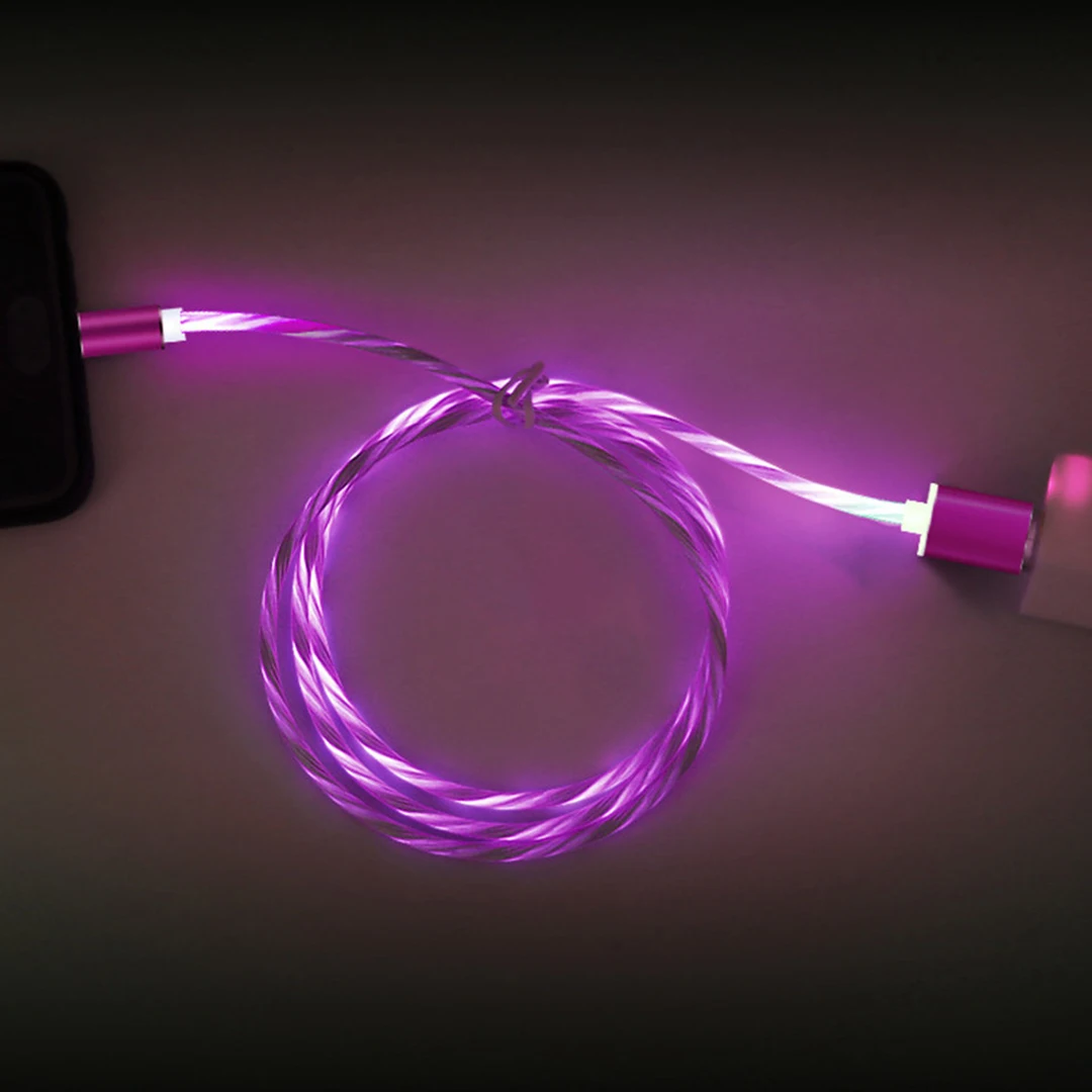 3 в 1 стример Магнитный микро USB кабель для зарядки для samsung Xiaomi type C светодиодный кабель для зарядки для iPhone универсальный кабель для зарядки