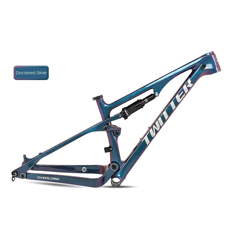 Discolored Silver Mtb перегрузка полная подвесная карбоновая рама крест-кол XC Fat Bike 12*148 мм задний амортизатор 190*50 мм шины 27,5*3,0 29*2,35 - Цвет: Discolored Silver