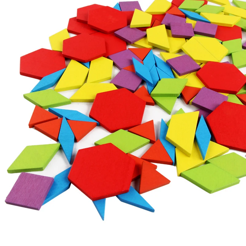 155Pcs Creative Shape Puzzles Board Set Montessori Woode Materials Hand Brain Training Early Learning Thinking toy for Baby Gift