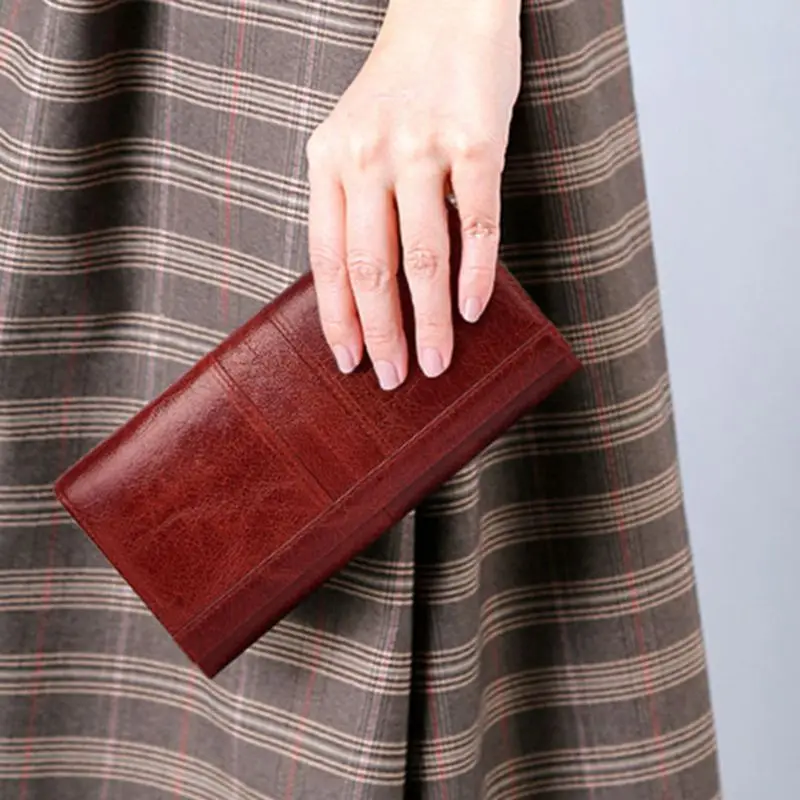 Женский кошелек из натуральной кожи, длинный рчид кошелек, держатель для карт, чехол для телефона, клатч, сумочка X5XA