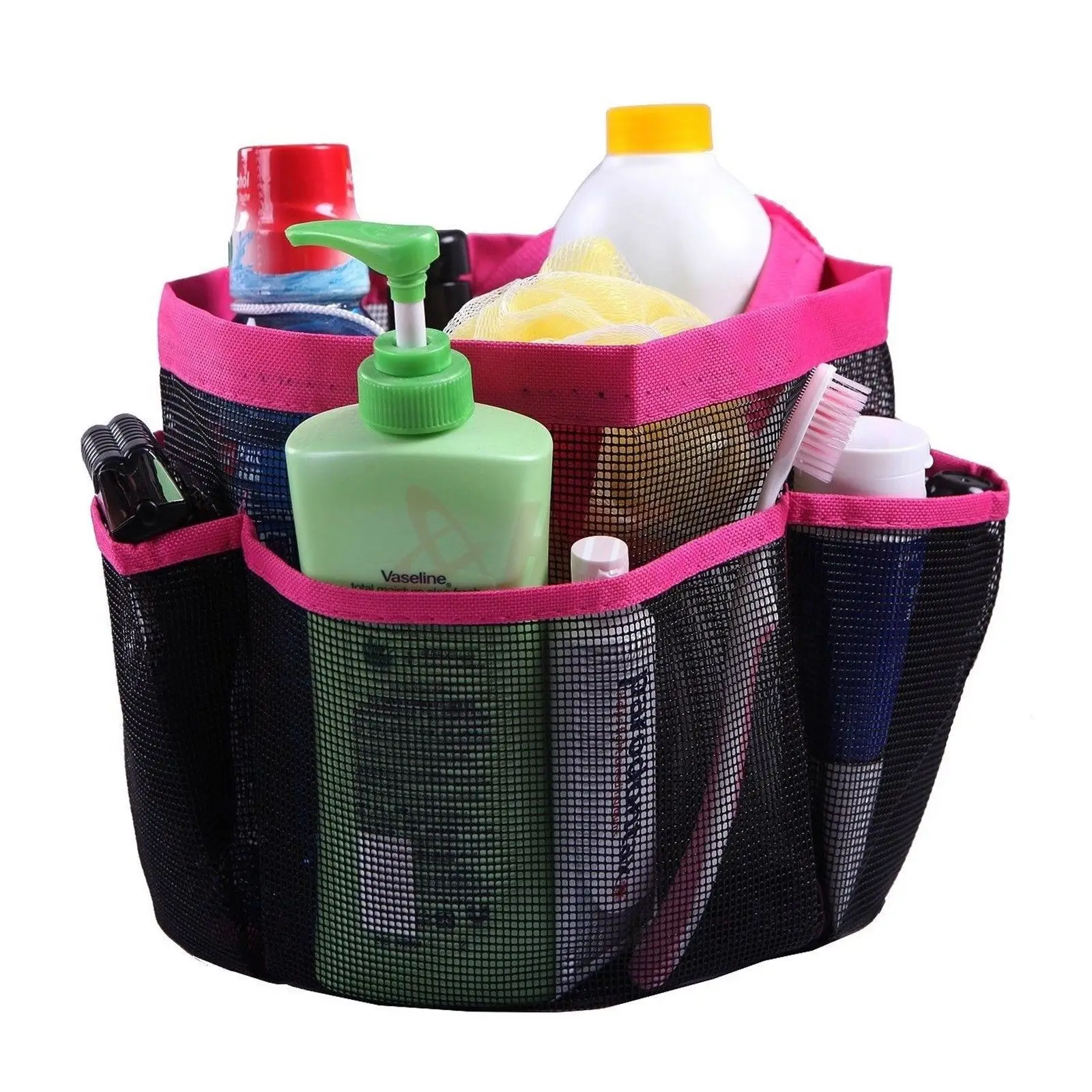 8 Pocket Shower Caddy Mesh Quick Dry Travel Tote Carry Handle Gym Dorm Portable 