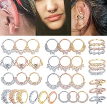 ZS 13 Stijl Ronde Neus Ringen 20G Cz Neus Piercing Voor Vrouwen Meisje Hoop Septum Ring Oor Helix kraakbeen Piercings Sieraden(China)
