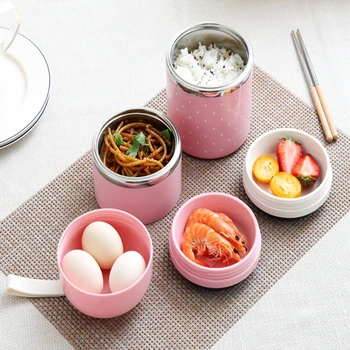 

children lunch box healthy Multi-layer stainless steel bento boxes leak proof food storage container school office kitchen