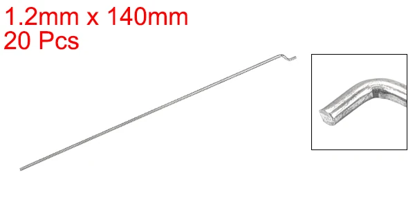 Linear Shaft Rod 20pcs 1.2mm Dia Steel Z Type Pull/Push Rods Parts Length 120/140/180/210/260mm For RC Airplane Plane Boat Replacement