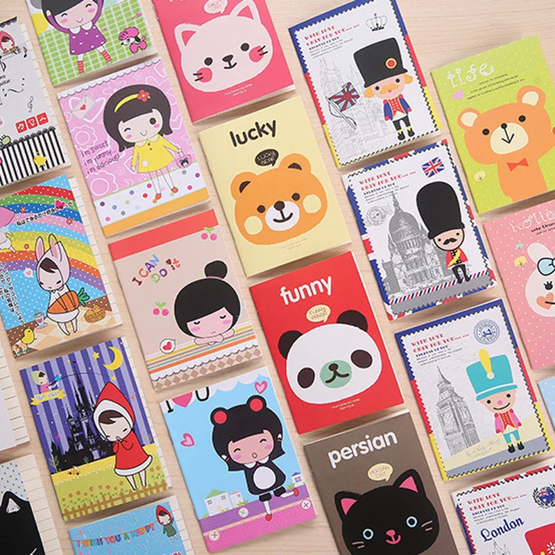 4 шт./компл. Kawaii Ноутбук Мини Дневник для детей школьные записи 40 страниц Подарки прекрасный ноутбук в мультипликационном стиле