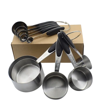 

5Pcs/10Pcs Mini Measuring Cups Spoons Sets Stackable Scale Stainless Steel Measurements Tools Home Kichen Tool