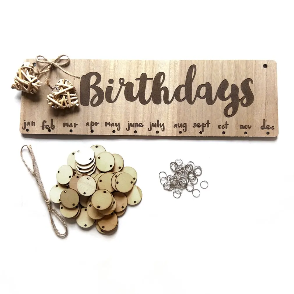 

Chritsmas Birthday Special Days Reminder Board Home Hanging Decor Wooden Calendar Board Hanging Ornament New Year Decoration