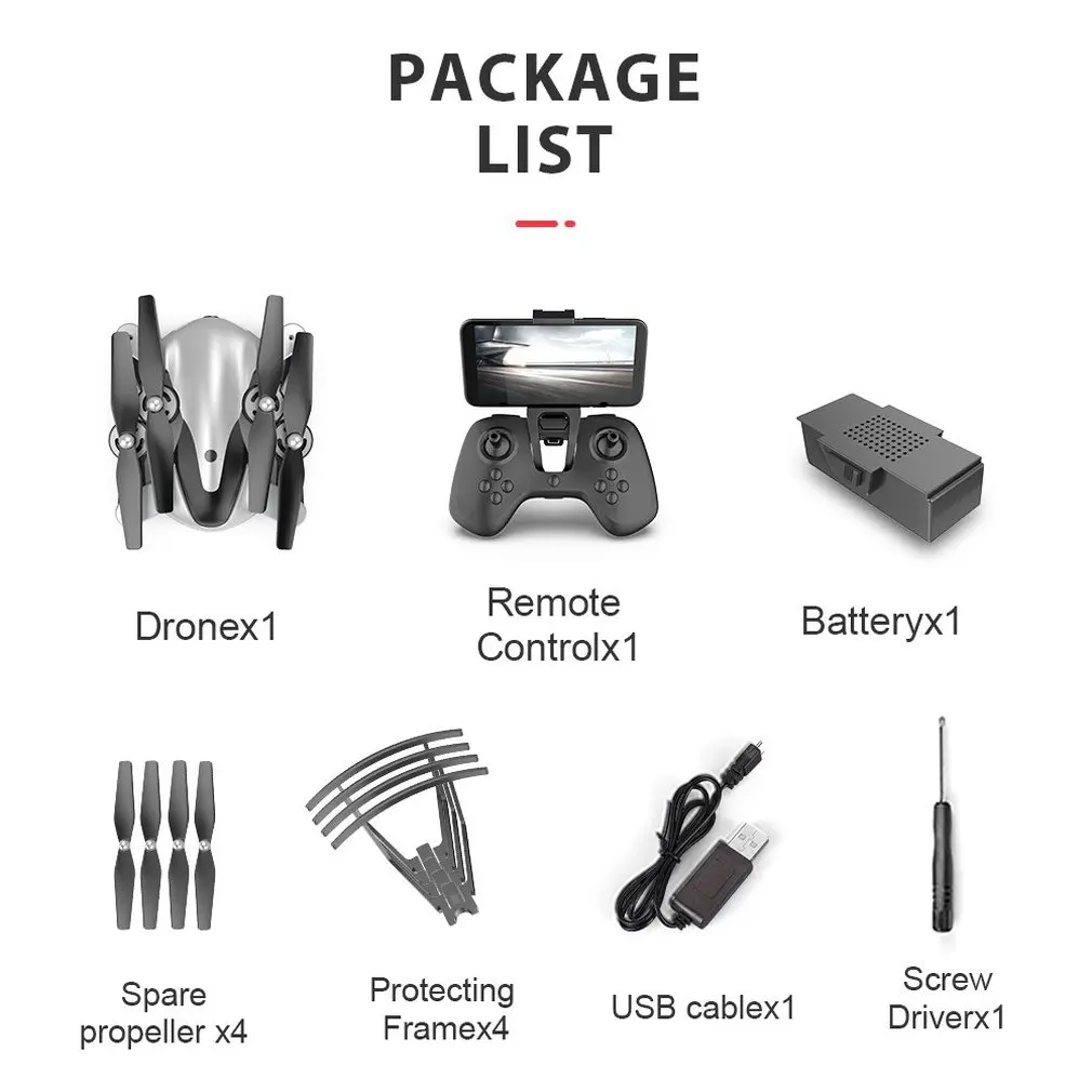 

X12S Drone With 1080P Camera HD Wide Angle RC Plane Silver 2.4GHz WiFi FPV Drone RC Helicopter Altitude Hold RC Quadcopter