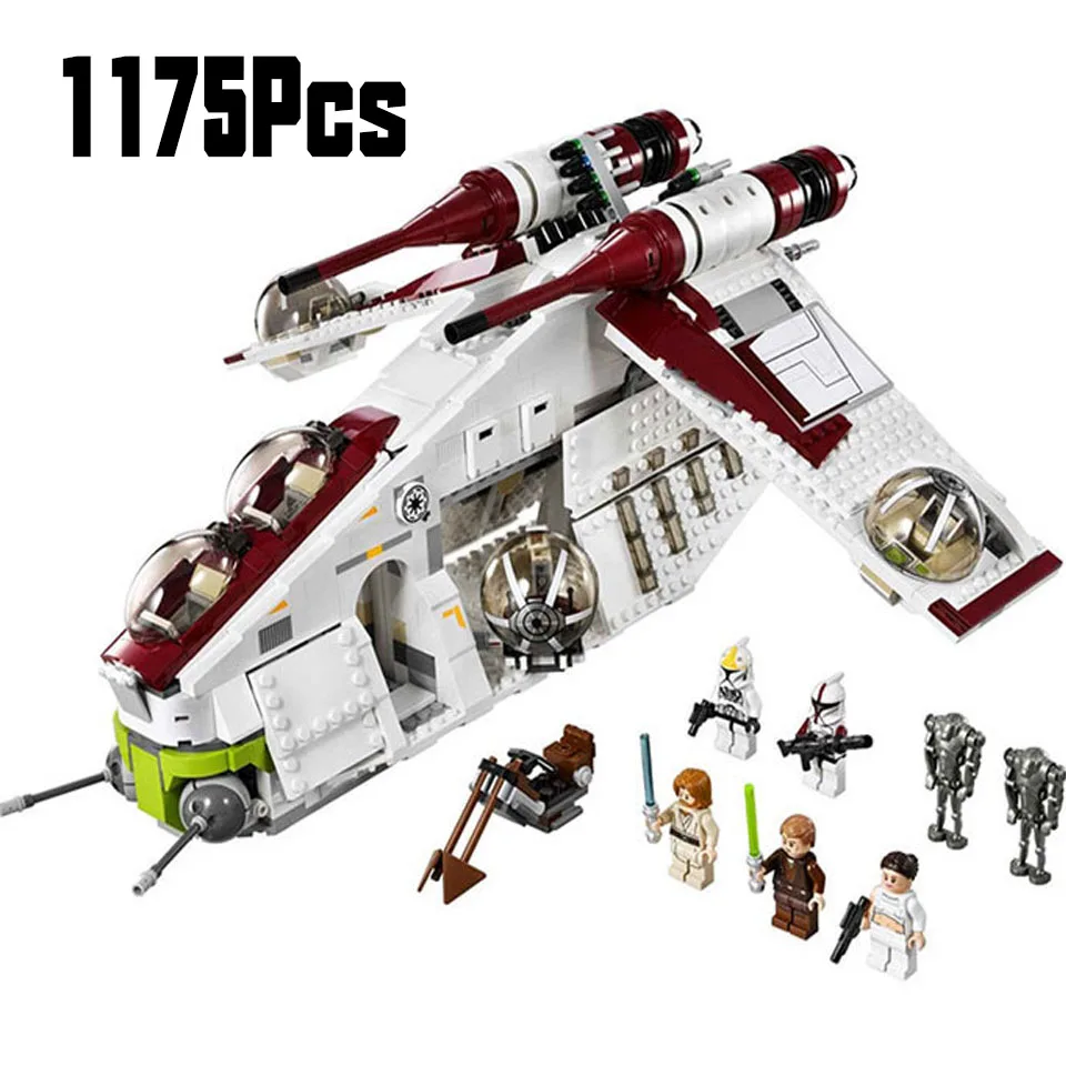 Online 05041 Wars en Star Toy República Gunship Set StarWars compatible con Legoinglys barco para niños bloques educativos regalo Niño