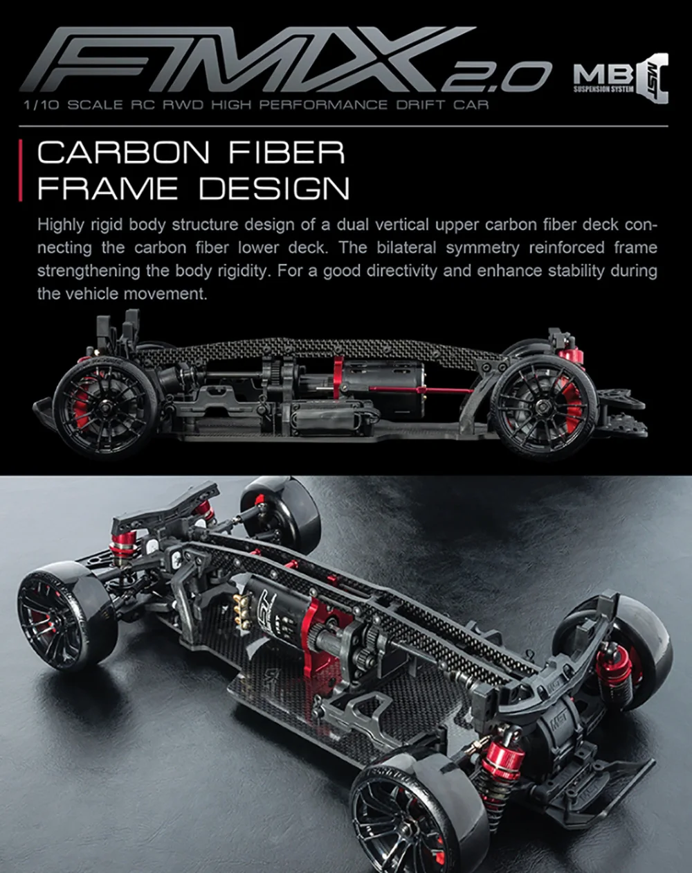 MST MXS-532191 FMX 2.0 LCG 1/10 RWD Electric Drift Car Kit (No