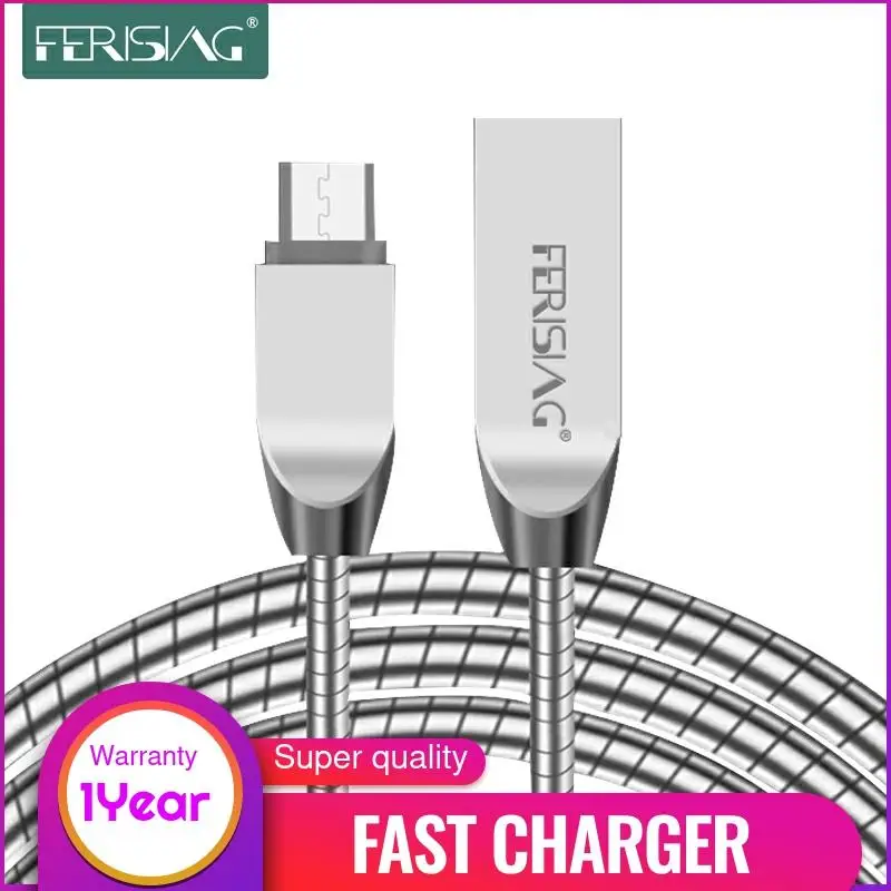 Пружинный металлический кабель Micro USB ferzing 2 4 А 1 м для передачи данных