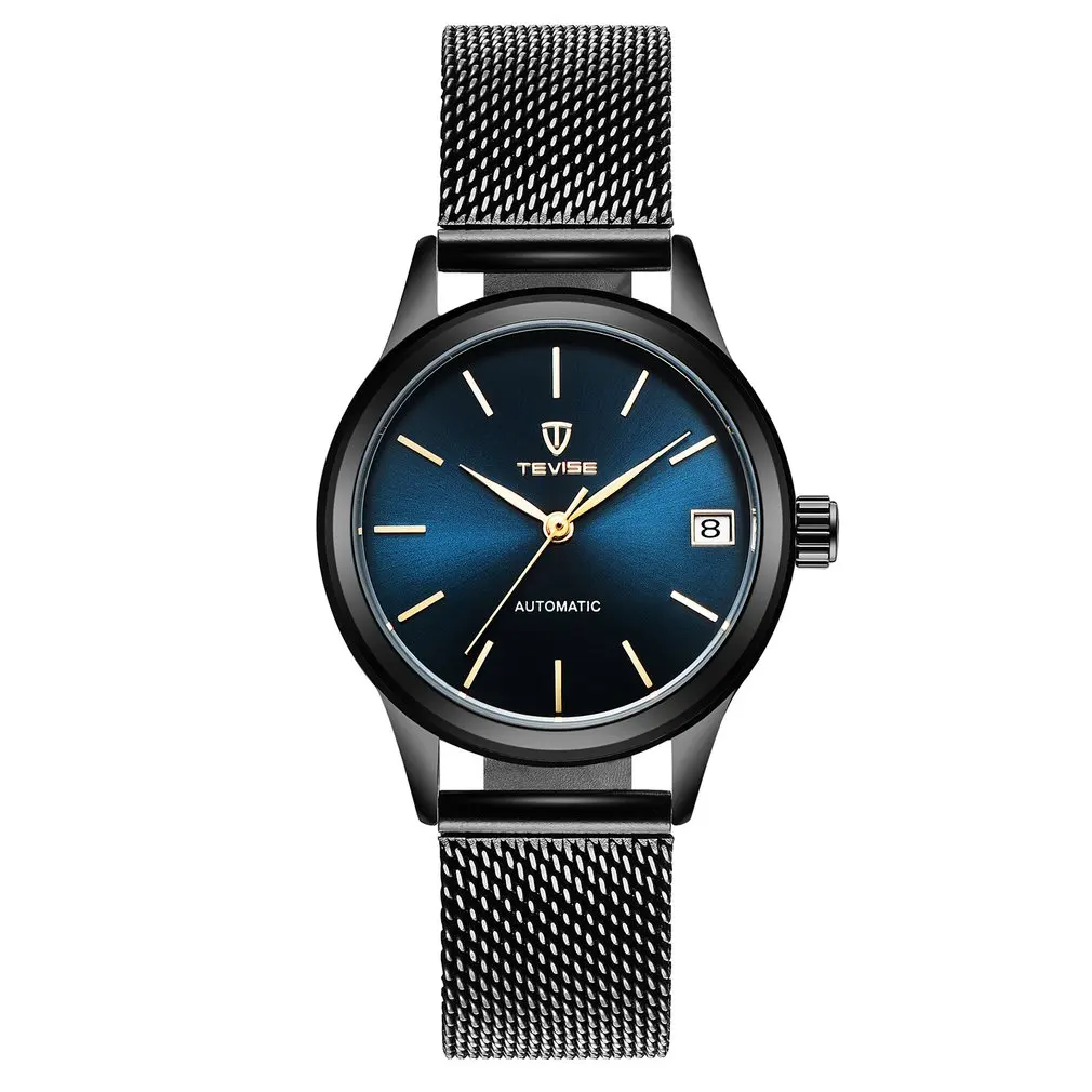 

TEVISE Multifunctional Mechanics Round Dial Men Wrist Watch Fashionable Male Casual Stainless Steel Net Wristwatches
