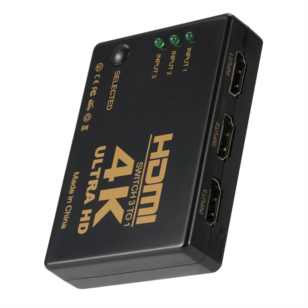 HDMI Cable 4K 2K 3x1 HDMI Cable Splitter HD 1080P Video Switcher Adapter 3 Input 1 Output Port HDMI Hub For Xbox PS4 DVD HDTV PC Laptop TV hdmi cable hdmi splitter converter