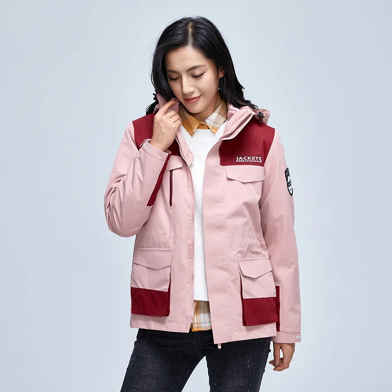 Winter Couples With The Same Style Of Jackets, Ski Suits, Outdoor Fishing Suits, Three-in-one Detachable Plus Velvet Ski Jackets