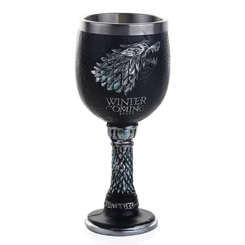 

game thrones Hot-selling Creative Ice and Fire Song Stainless Steel Beer Cup Goblet
