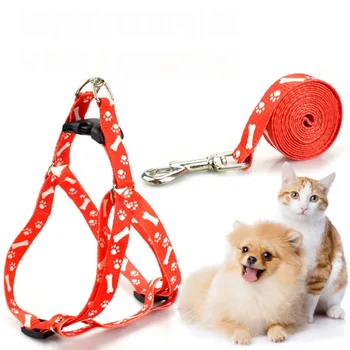 

1.5cm Width Cheap Harness Leash for Dogs Pets Dog Collar Small Dog Pet Nylon Harness Puppy Cat Adjustable with Lead Leash
