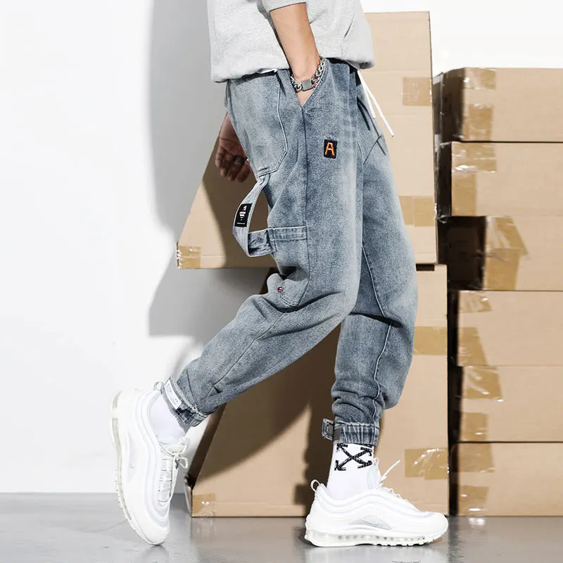 

Fashion Streetwear Men Jeans Retro Blue Loose Fit Multi Pockets Denim Cargo Pants Japanese Vintage Designer Hip Hop Jeans Men