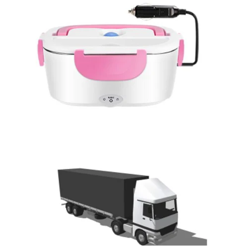EDTID, 24 В/12 В/220 В, мини электрический Теплоизоляционный Ланч-бокс из нержавеющей стали, контейнер для еды, автомобильные ланчбоксы, подогреватель еды - Цвет: 24V pink