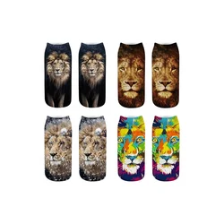 Small Order Cut Animal Lion Series Blank Sublimation Printing Foot Socks Tube Socks