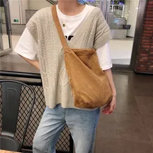 Бушевали овец Для женщин сумки литературный Винтаж вельвет сумка студенческая сумка-мешок твердый Цвет Складная хозяйственная сумка из нетканого материала для девочек сумки